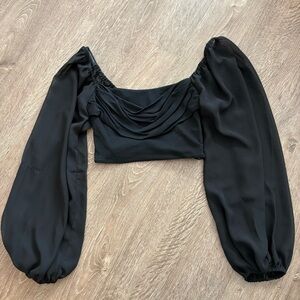 Hello Molly Black Puff Sleeve Blouse